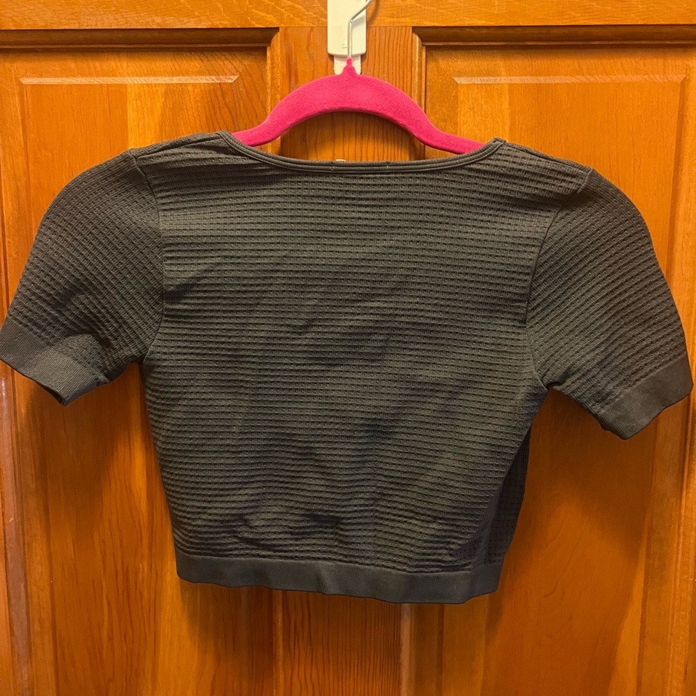Ardene Black Ribbed Crop Top - Picture 2 of 3